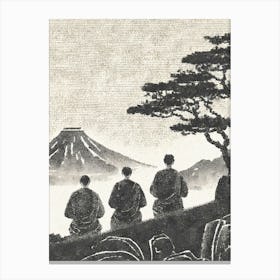 Three Monks Watching Mt Fuji Canvas Print