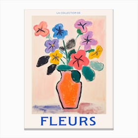 French Flower Poster Impatiens Canvas Print