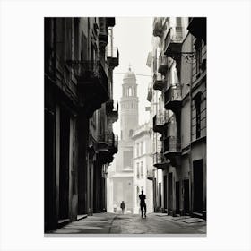 Genoa, Italy,, Mediterranean Black And White Photography Analogue 1 Canvas Print