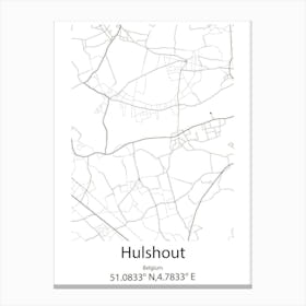 Hulshout,Belgium Minimalist Map Canvas Print