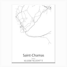 Saint Chamas,France Minimalist Map Canvas Print