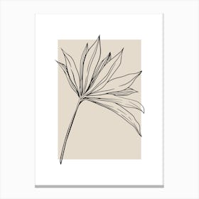 Beige Botanical Leaf 1 Canvas Print