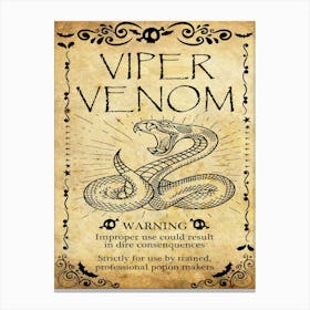 Viper Venom, Halloween Poster Canvas Print