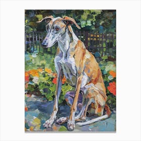 Greyhound Acrylic Painting 1 Canvas Print