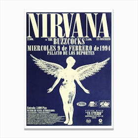 Saarav Nirvana Concert Poster Kurt Cobain Rock Music Aesthetic Decor Canvas Print