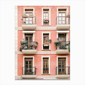 Balconies In Valencia // Valencia, Spain, Travel Photography Canvas Print