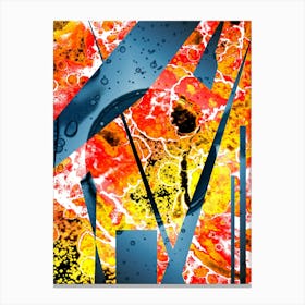 Abstraction Modern Art In Yellow And Blue Canvas Print