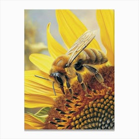 Halictidae Bee Storybook Illustration 8 Canvas Print