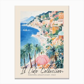 Positano, Amalfi Coast   Italy Il Lido Collection Beach Club Poster 7 Canvas Print