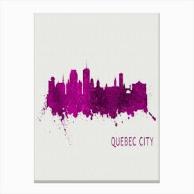 Quebec City Canada City Purple Canvas Print