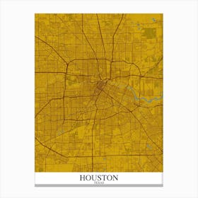 Houston Texas Yellow Blue Canvas Print
