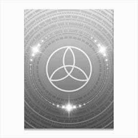 Geometric Glyph in White and Silver with Sparkle Array n.0125 Canvas Print