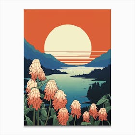 Lake Toya, Japan Vintage Travel Art 1 Canvas Print