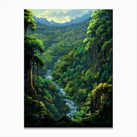 Sarawak Forest Pixel Art 1 Canvas Print