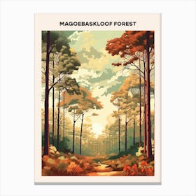 Magoebaskloof Forest Midcentury Travel Poster Canvas Print
