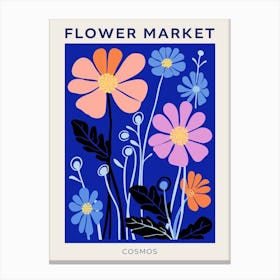 Blue Flower Market Poster Cosmos 2 Canvas Print