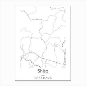 Shiso,Japan Minimalist Map Canvas Print