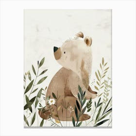 Charming Nursery Kids Animals Bear Cub 2 Canvas Print
