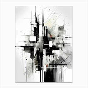 Technology Abstract Black And White 2 Canvas Print