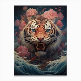 Tiger Art In Surrealism Style 1 Canvas Print