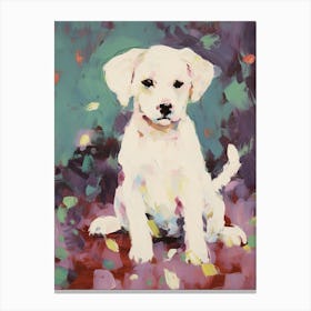 A Bichon Frise Dog Painting, Impressionist 2 Canvas Print