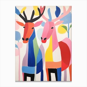 Colourful Kids Animal Art Moose 3 Canvas Print