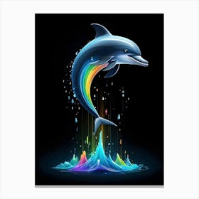 Dolphin In The Water Canvas Print