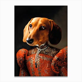 Lady Mariah The Dachshund Pet Portraits Canvas Print