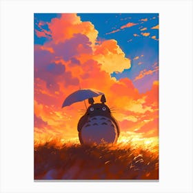 My Neighbor Totoro Totoro Sunset Canvas Print