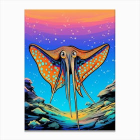 Blanket Octopus Detailed Illustration Pop Art 1 Canvas Print
