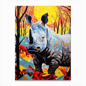 Rhino Paint Splash Pop Art Inspired 3 Canvas Print