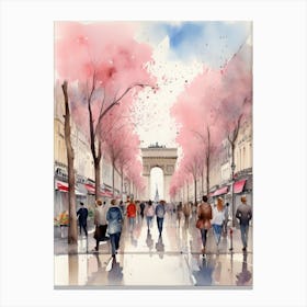 Champs-Elysées Avenue. Paris. The atmosphere and manifestations of spring. 15 Canvas Print