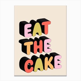 Eat The Cake Kitchen Print Canvas Print