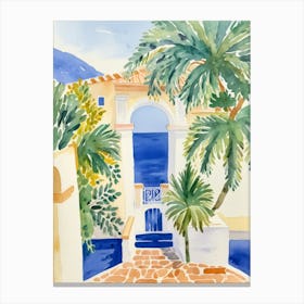 Watercolour Of Palm Trees Canvas Print