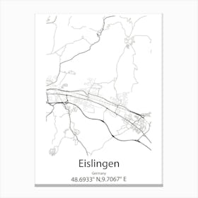 Eislingen,Germany Minimalist Map Canvas Print