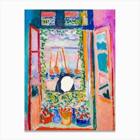 Unimpressed Frog In Matisse Open Window Painting Canvas Print