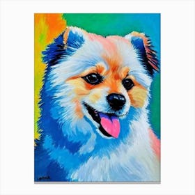 Pomeranian Fauvist Style dog Canvas Print