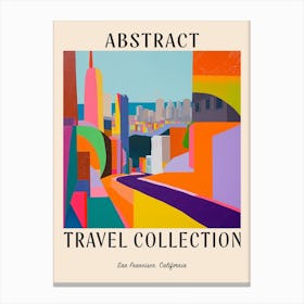 Abstract Travel Collection Poster San Francisco Usa 2 Canvas Print