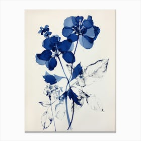 Blue Botanical Orchid 1 Canvas Print