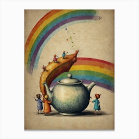 Rainbow Teapot Canvas Print