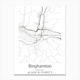 Binghamton,United States Minimalist Map 1 Canvas Print