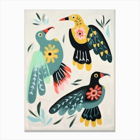 Folk Style Bird Painting Vulture 1 Canvas Print
