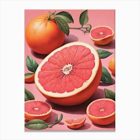 Pink Grapefruit Art Print 0 2 Canvas Print