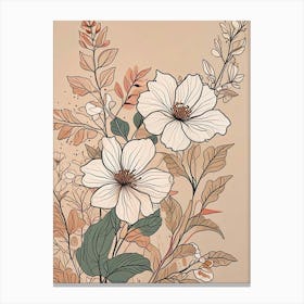 Floral Line Art Print (5) Canvas Print