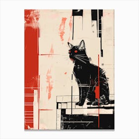 Cat On The Wall Canvas Print