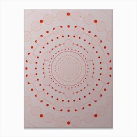 Geometric Abstract Glyph Circle Array in Tomato Red n.0051 Canvas Print