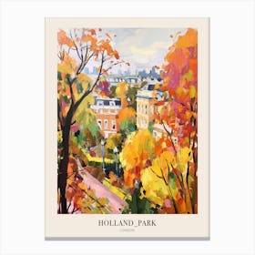 Autumn City Park Painting Holland Park London 3 Poster Canvas Print