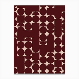 Burgundy and Peach Geometric Modern Art Print Canvas Print