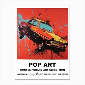 Poster Car Crash Pop Art 1 Canvas Print