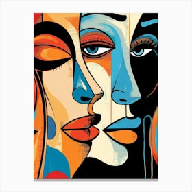 Two Women'S Faces 2 Canvas Print